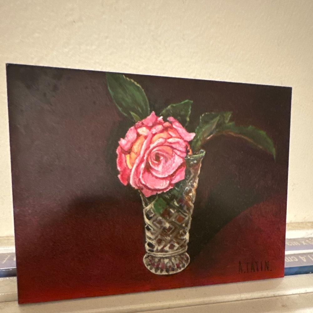 Rose oil painting by A. Tatin